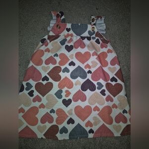 SHEIN Heart Pattern Kids Dress - Multicolor